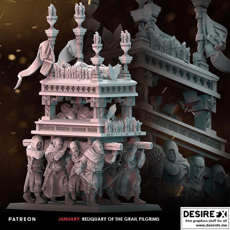 圣杯朝圣者的圣物盒——3D打印模型|Reliquary of the Grail Pilgrims – 3D Print Model STL