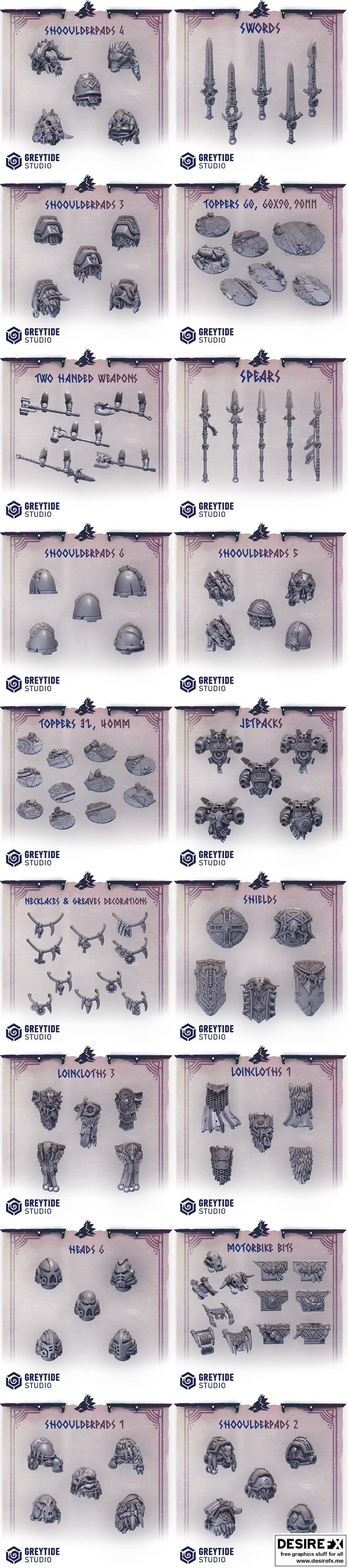 灰潮工作室 - 狂怒猎犬精英 - 3D打印模型|GreyTide Studio – Primal Hounds Elite set – 3D Print Model STL