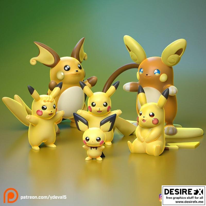 皮卡丘进化形态 3D打印模型|Pichu Evolutions – 3D Print Model STL