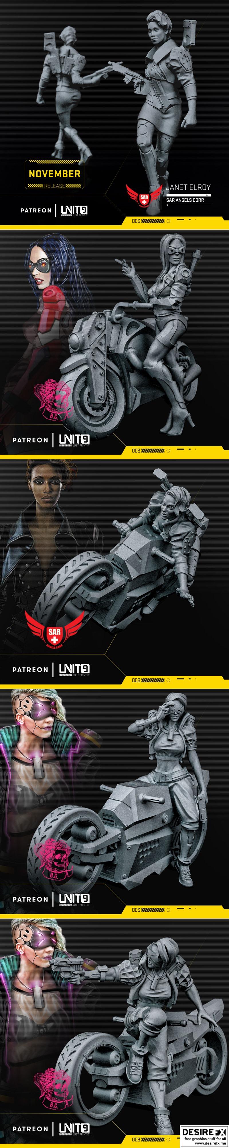 单元9 - 炸弹少女 2020年 3D打印模型|UNIT 9 – Bomber Girls November 2020 – 3D Print Model STL