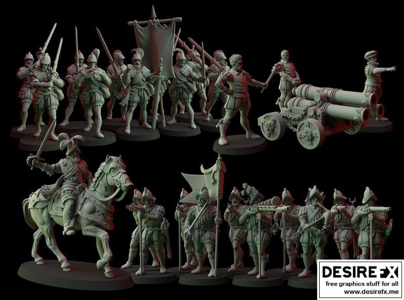 幻想国度迷你兵模 - 3D打印模型|Fantasy Cult Miniatures Empire Soldiers – 3D Print Model STL