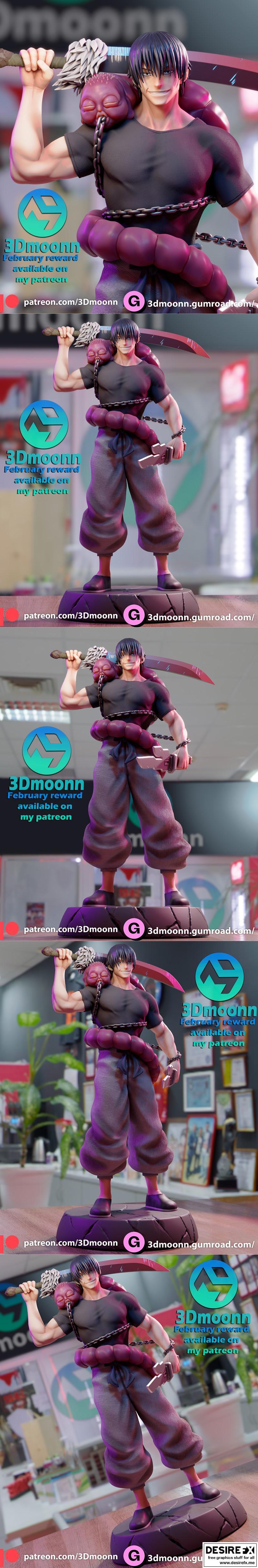 3D打印模型：Toji Fushiguro角色造型|3Dmoonn – Toji Fushiguro – 3D Print Model STL