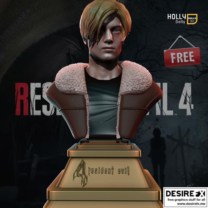莱昂·斯科特·肯尼迪 3D打印模型|Leon Scott Kennedy bust – 3D Print Model STL