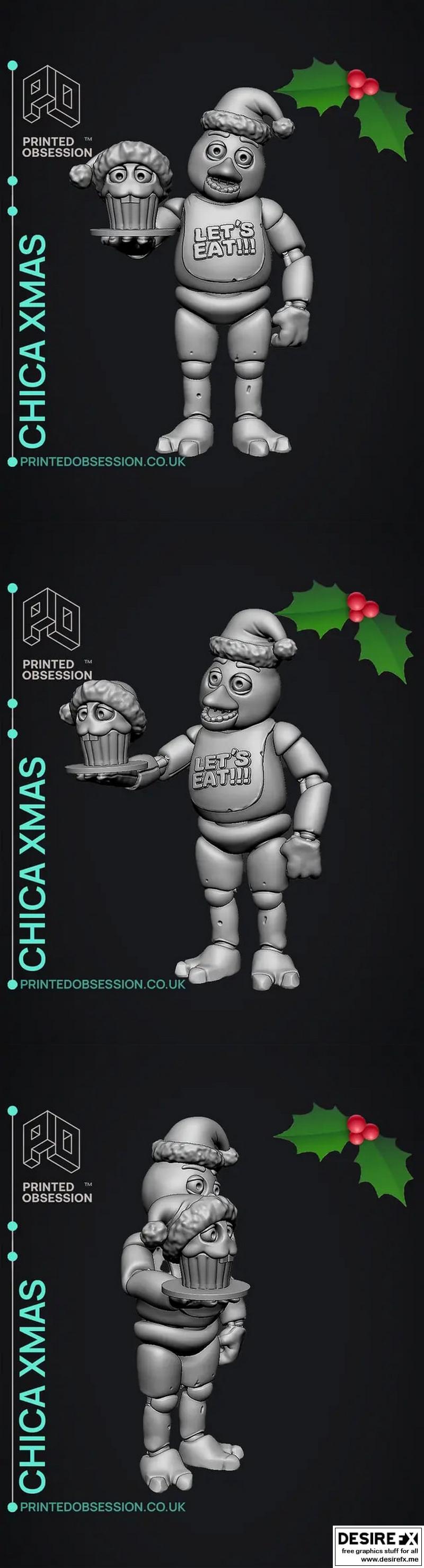 圣诞小 chica——3D打印模型|Chica Xmas – 3D Pint Model