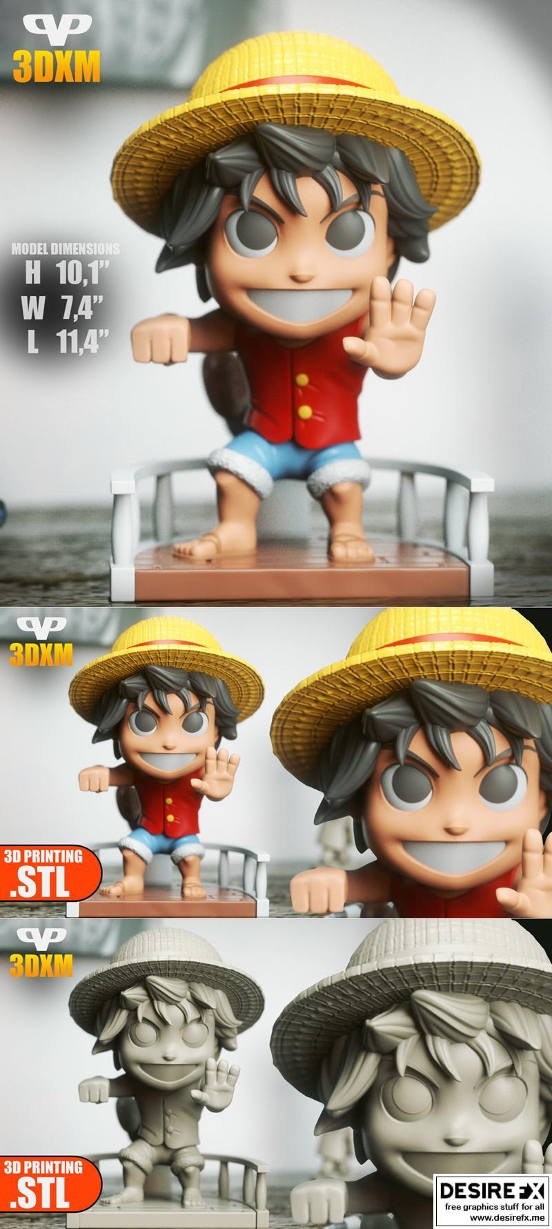 路飞萌系3D打印模型|Luffy Chibi – 3D Print Model STL