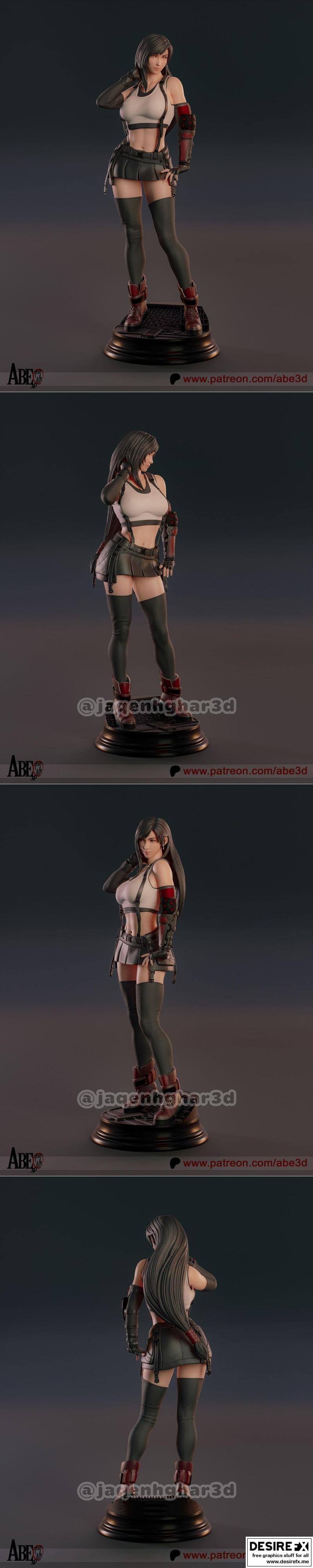Abe3D - 玩家角色Tifa Lockhart 3D打印模型|Abe3D – Tifa Lockhart – 3D Print Model STL