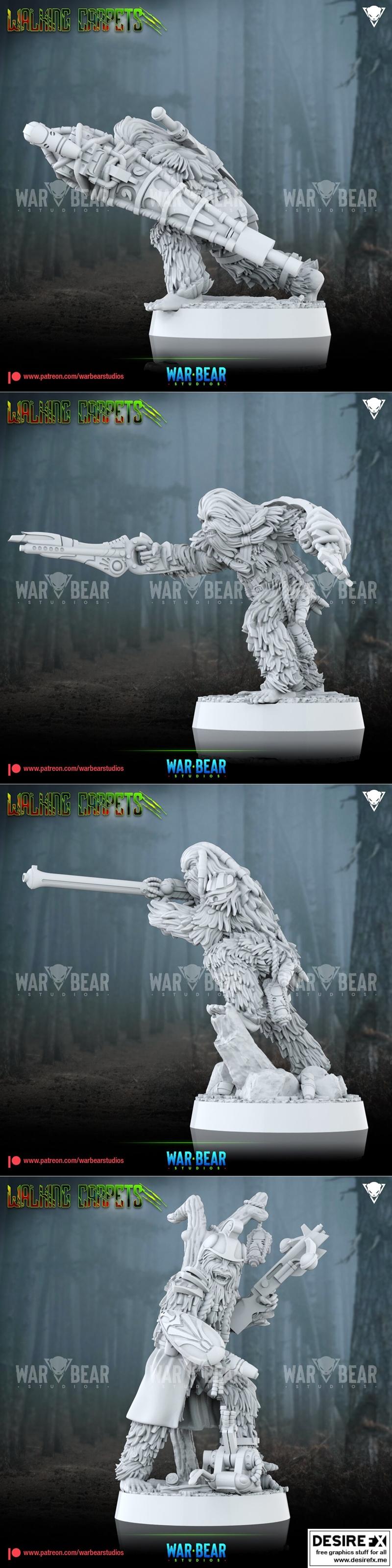 行走地毯 - 战熊 - 3D打印模型|Walking Carpets – War Bear – 3D Print Model STL