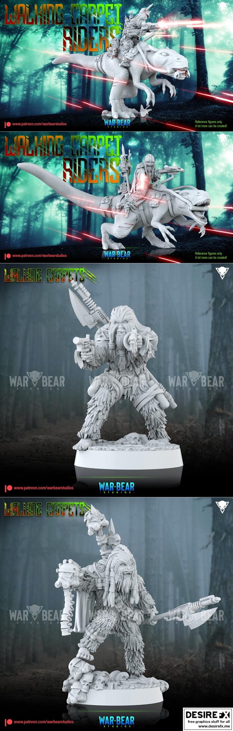 行走地毯 - 战熊 - 3D打印模型|Walking Carpets – War Bear – 3D Print Model STL