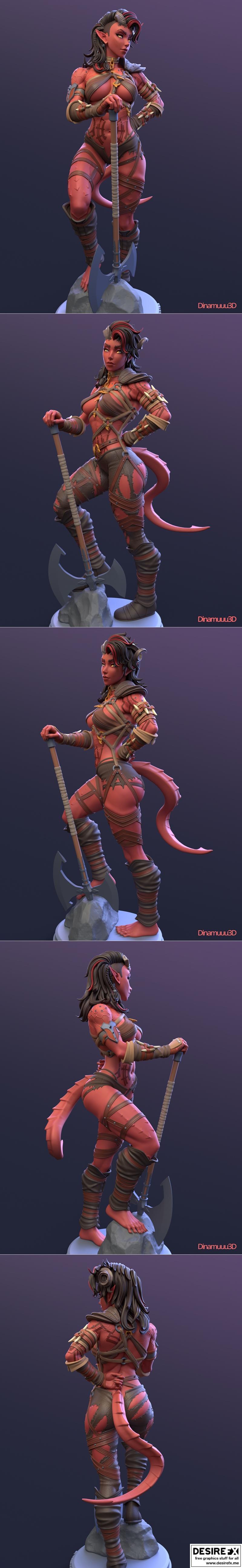 Dinamuuu3D出品 | 3D打印模型 | 《Karlach》角色模型|Dinamuuu3D – Karlach – 3D Print Model STL