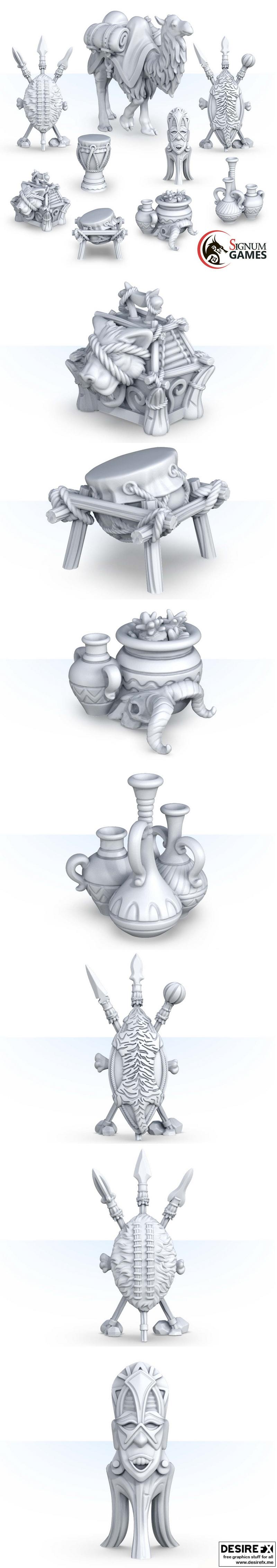 古 Kush帝国风景元素 3D打印模型|Scenery Elements from the Kush Empire – 3D Print Model