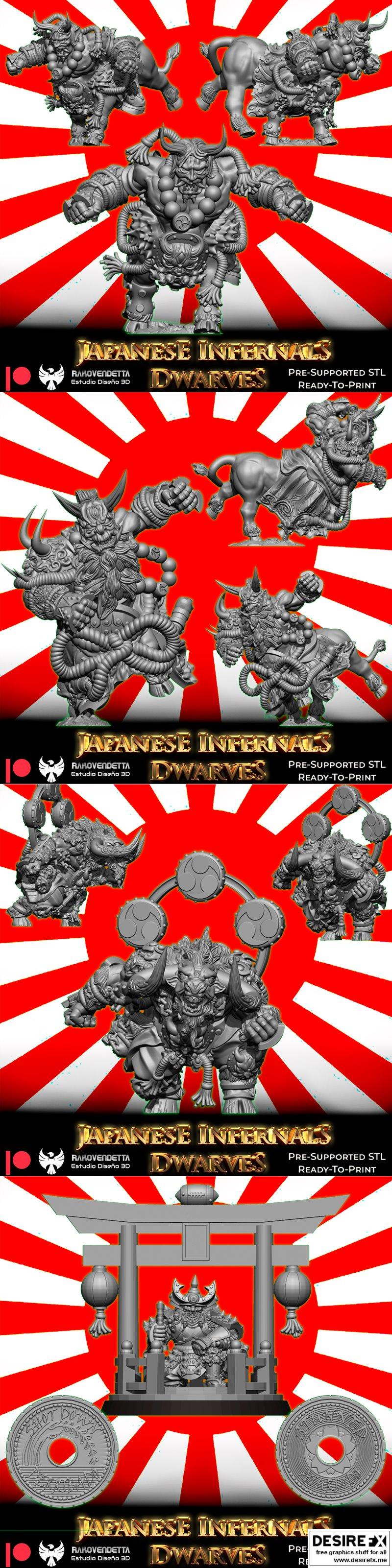日本邪恶魔多夫——拉科文戴塔 3D打印模型|Japanese Infernal Dwarves – Rakovendetta – 3D Print Model STL