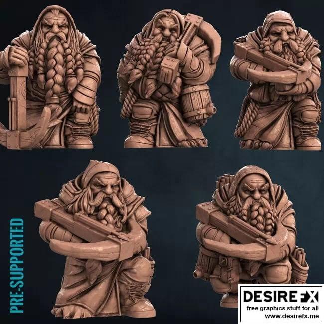 矮人弩兵单位 - 3D打印模型|Dwarf Crossbow Unit – 3D Print Model STL