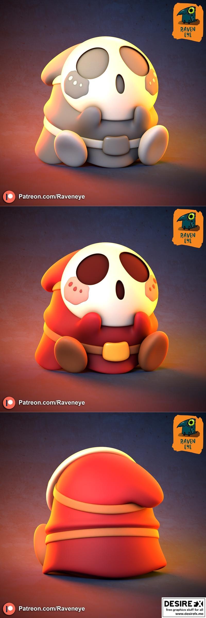 Shy Guy 3D打印模型|Shy Guy – 3D Print Model STL