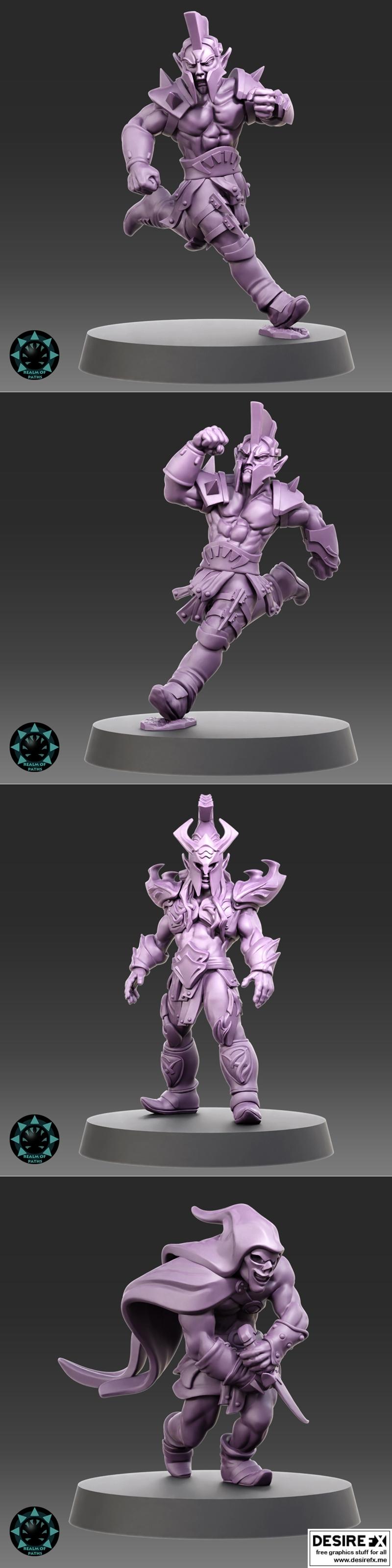 路径之域——暗精灵——受苦的斯巴达战士 3D打印模型|Realm of Paths – Dark Elf – Tormented Spartans – 3D Print Model STL