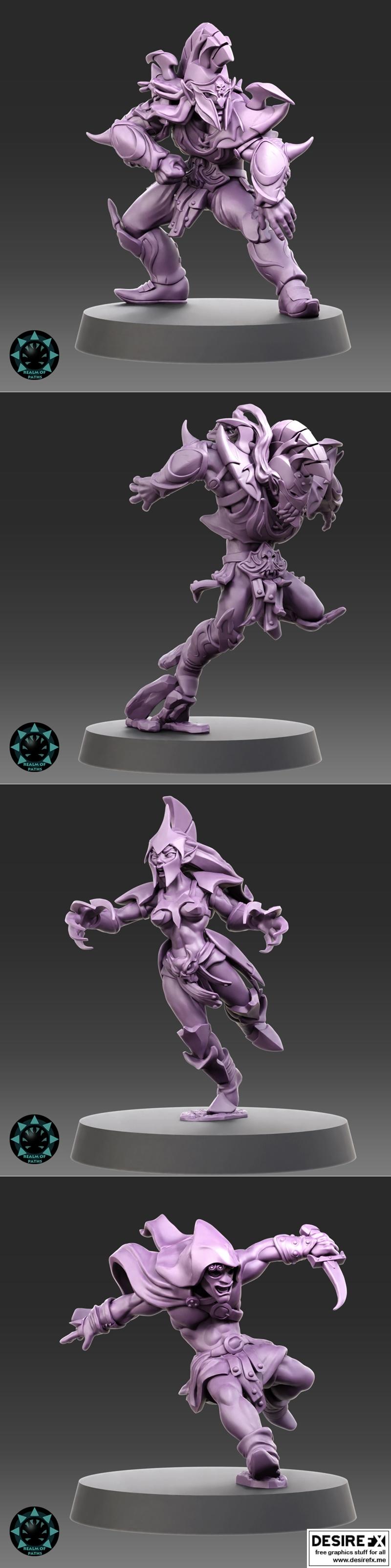 路径之域——暗精灵——受苦的斯巴达战士 3D打印模型|Realm of Paths – Dark Elf – Tormented Spartans – 3D Print Model STL