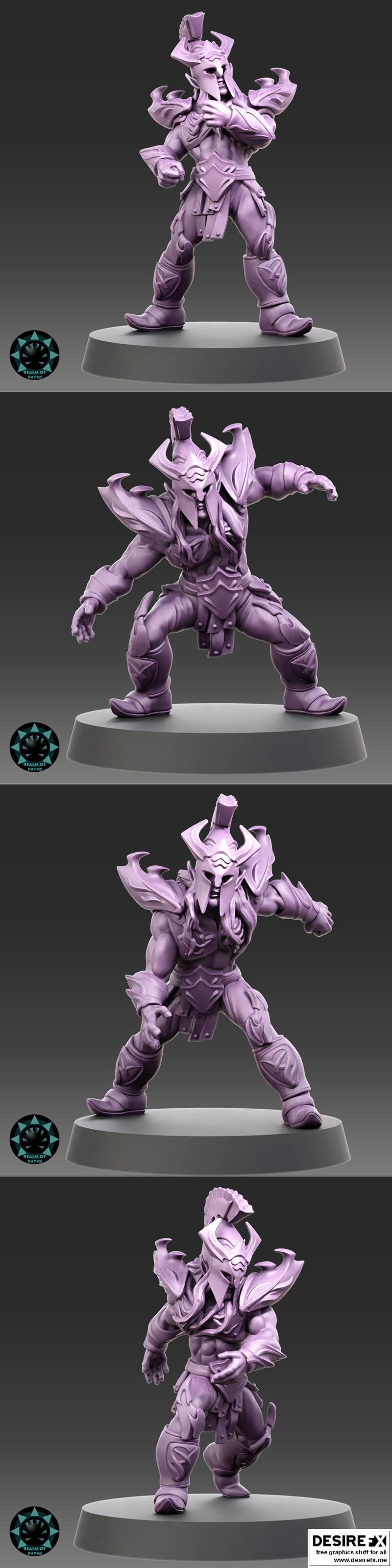 路径之域——暗精灵——受苦的斯巴达战士 3D打印模型|Realm of Paths – Dark Elf – Tormented Spartans – 3D Print Model STL