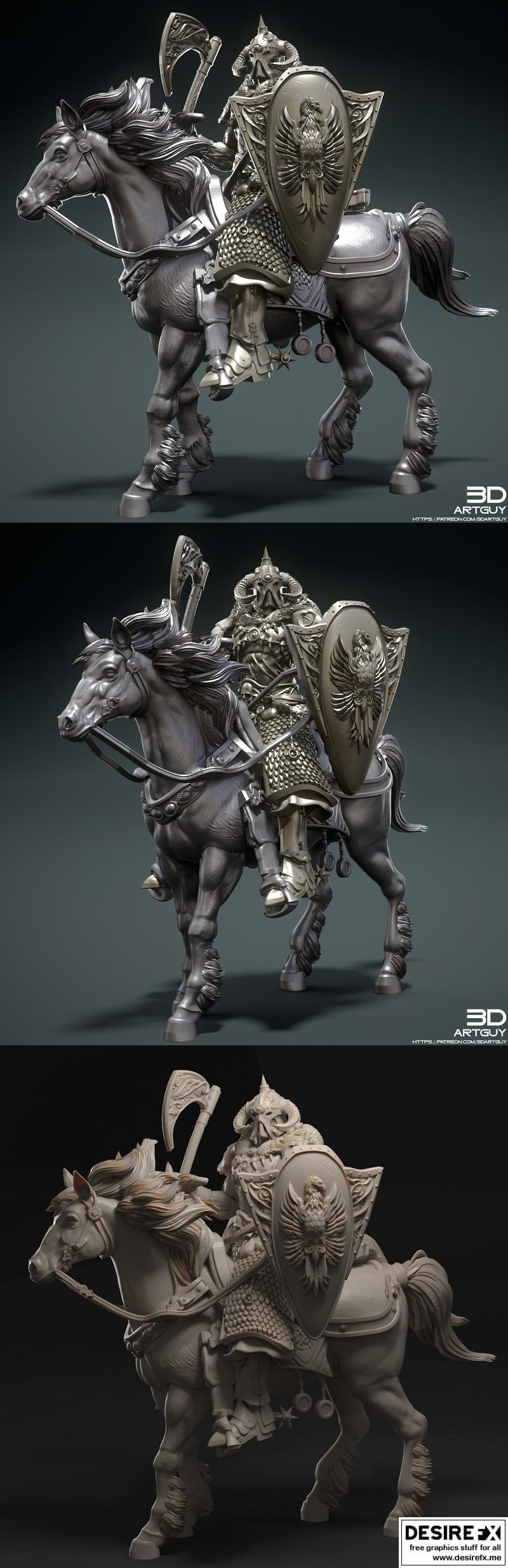 战骑者 3D打印模型|Mounted Warrior – 3D Print Model