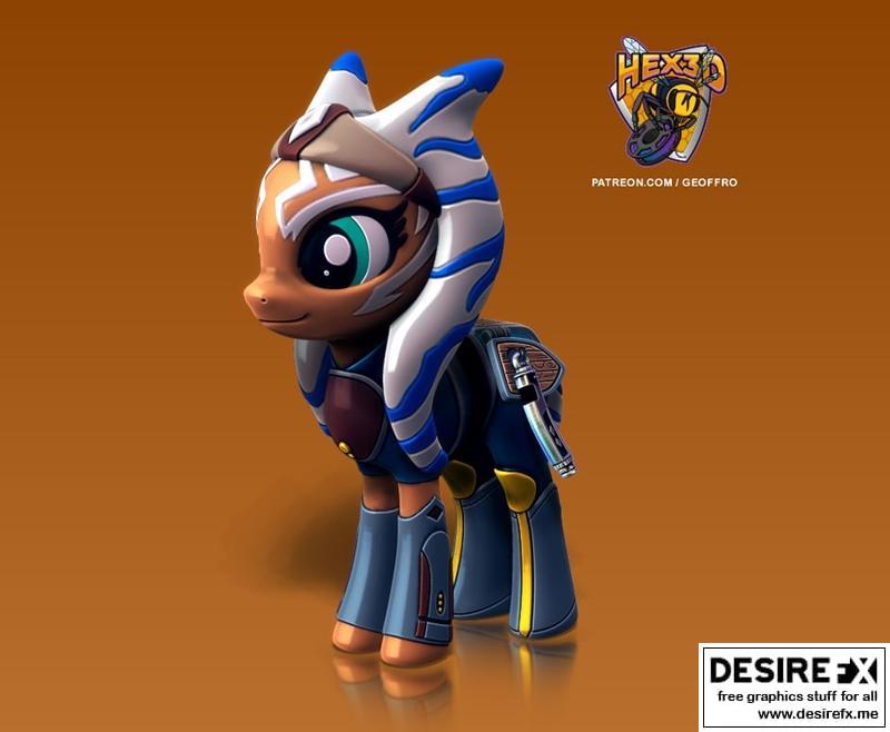 Hex3D - 亚索卡·小马 - 3D打印模型|Hex3D – Ahsoka Pony – 3D Print Model STL