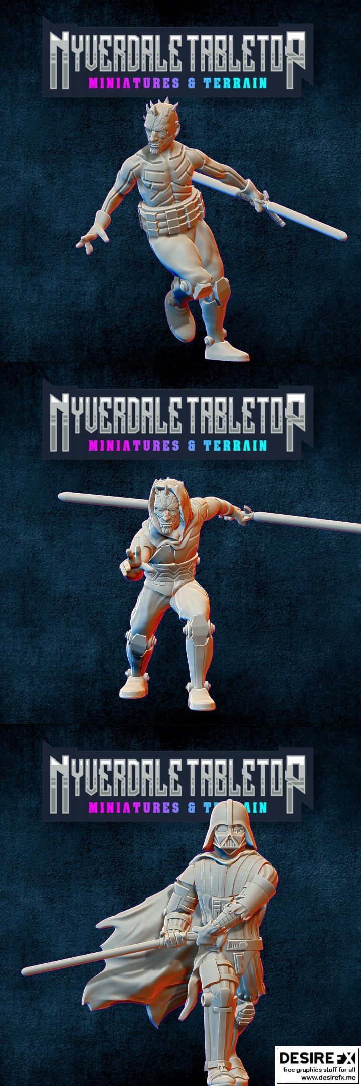 达斯·魔 ND015 与达斯·维达 ND017 3D打印模型|Darth Maul – ND015 and Darth Vader – ND017 – 3D Print Model STL