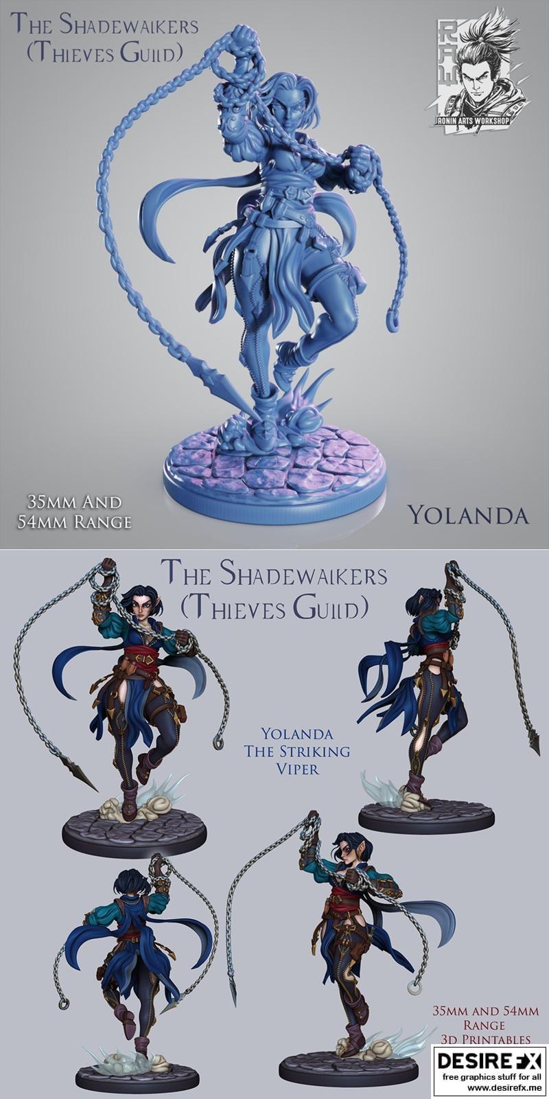 ronin arts工作室 3D打印模型 动漫角色模型|Ronin Arts Workshop – Yolanda – 3D Print Model STL