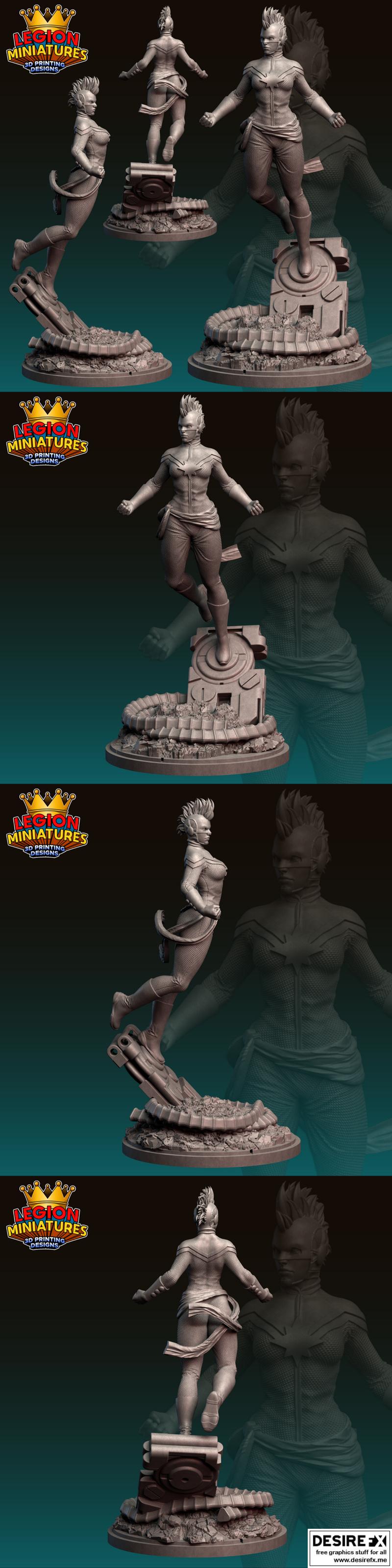 漫威危机协议 - 赛博蜘蛛侠 - 3D打印模型|Marvel Crisis Protocol – Captain Marvel – 3D Print Model