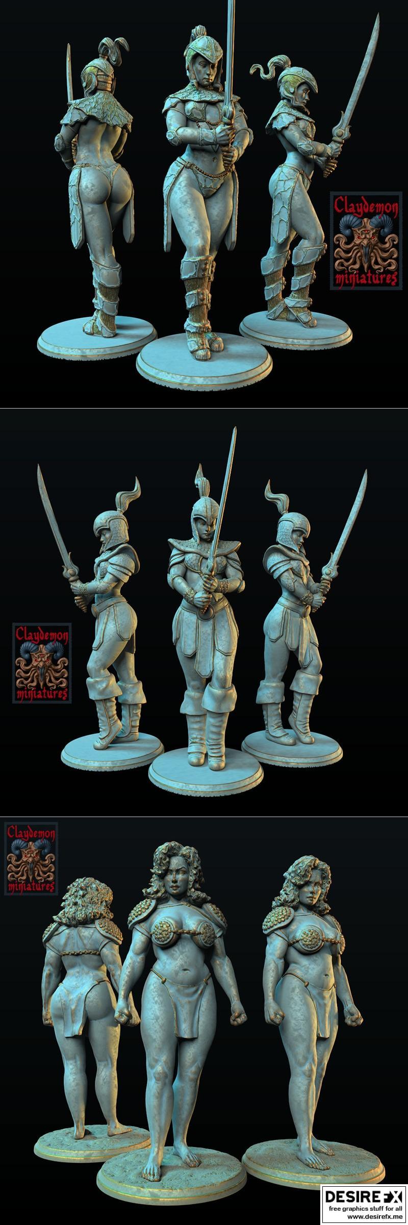 第二守卫与第一守卫及半神少女——3D打印模型|Second court guard and First court guard and The Demigoddess – 3D Print Model STL
