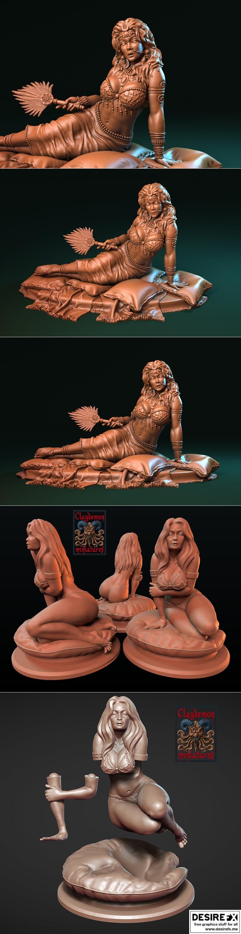 Nerithia：首位女郎——3D打印模型|Nerithia the courtesan and First courtesan – 3D Print Model STL