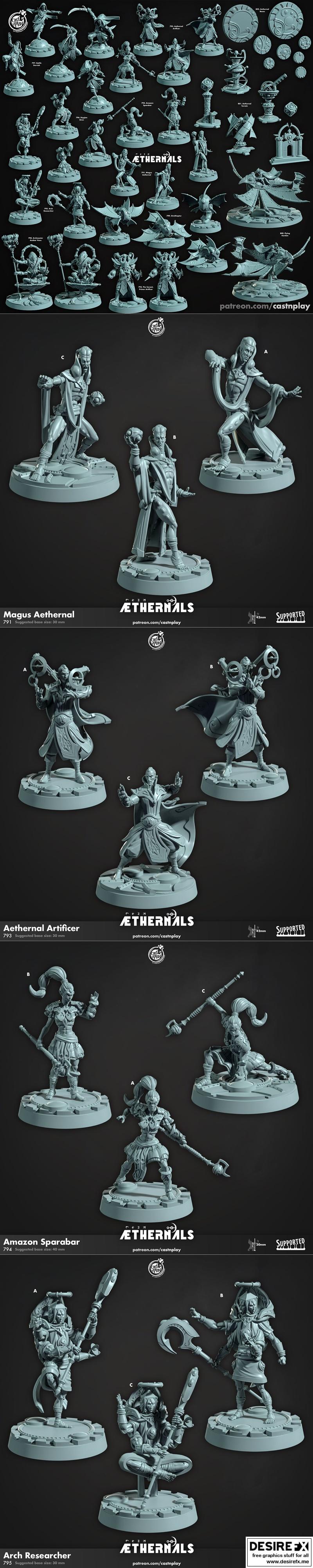 Cast N Play - 永恒者 2024款 3D打印模型|Cast N Play – Aethernals February 2024 – 3D Print Model STL
