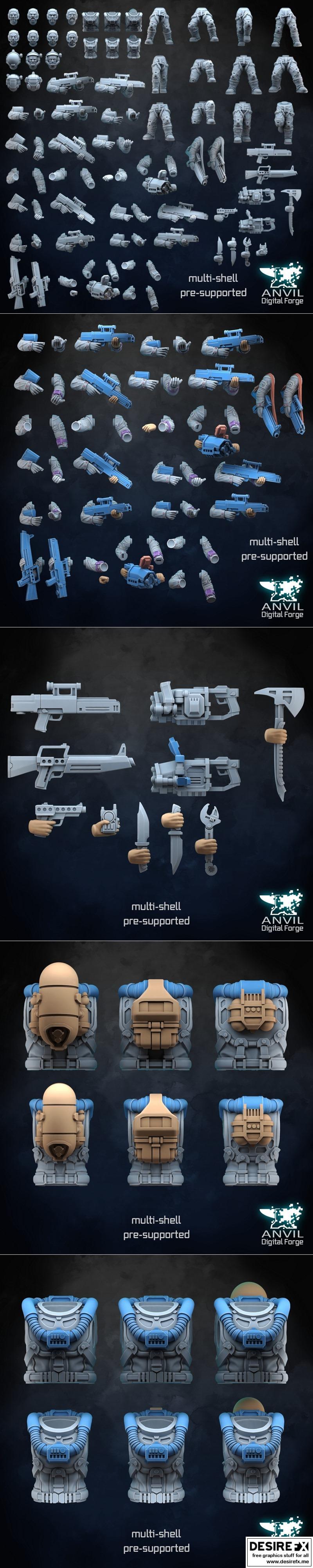 NASA朋克宇航员 2024 3D打印模型|Anvil Digital Forge – NASA Punk Astronauts February 2024 – 3D Print Model STL