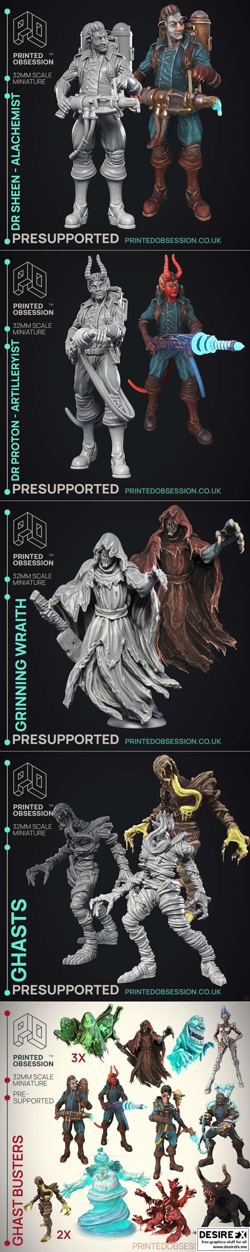 鬼灭之刃3D打印模型：炭治郎与祢豆子|Printed Obsession – Ghastbusters February 2024 – 3D Print Model STL
