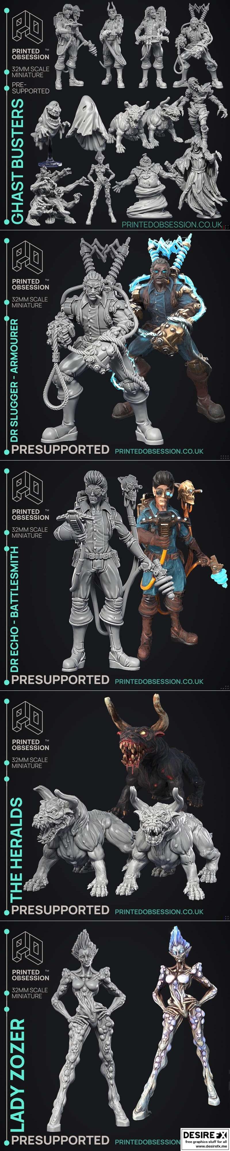 鬼灭之刃3D打印模型：炭治郎与祢豆子|Printed Obsession – Ghastbusters February 2024 – 3D Print Model STL