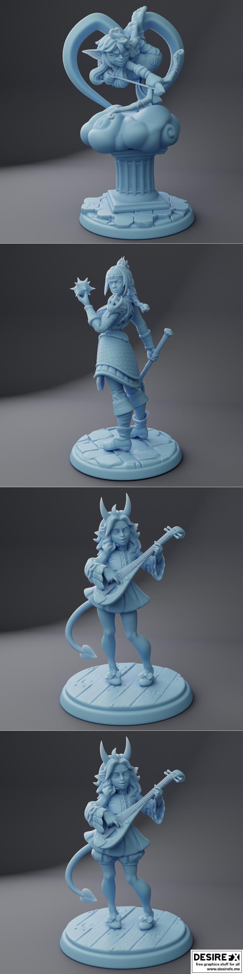 双女神迷你模型 2024年2月 3D打印STL文件|Twin Goddess Miniatures February 2024 – 3D Print Model STL
