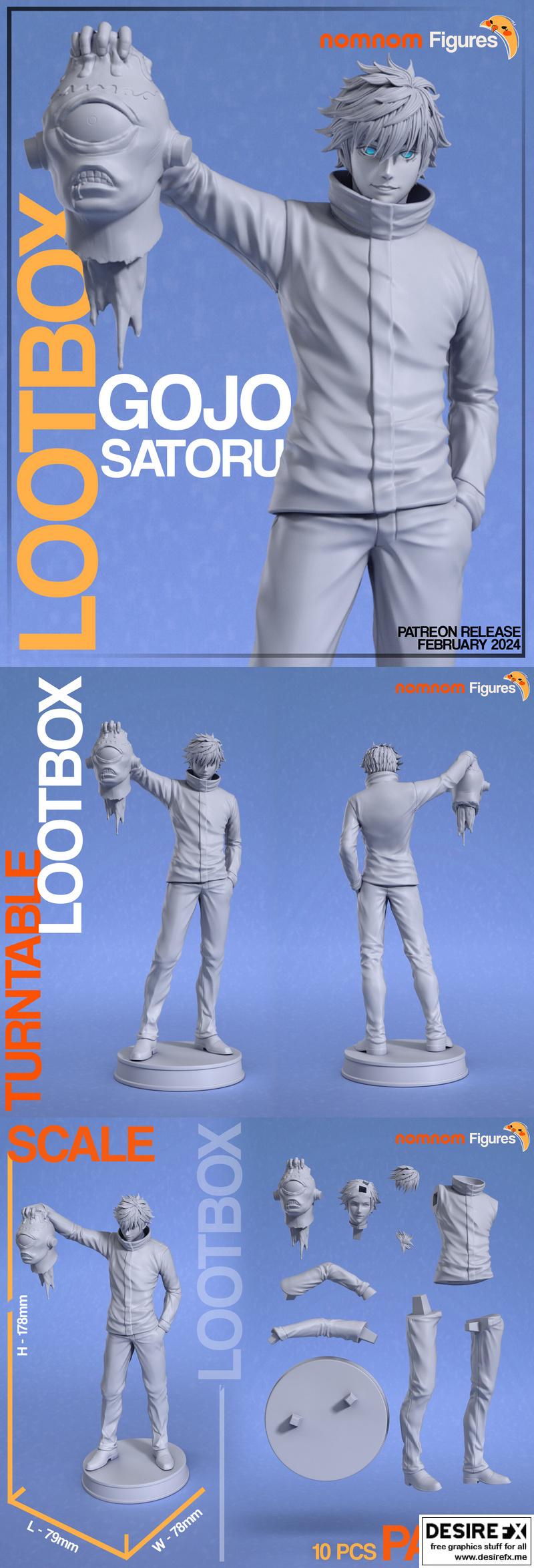 三渲二打印模型：咒术回战-五条悟|NomNom Figures – Satoru Gojo – Jujutsu Kaisen – 3D Print Model