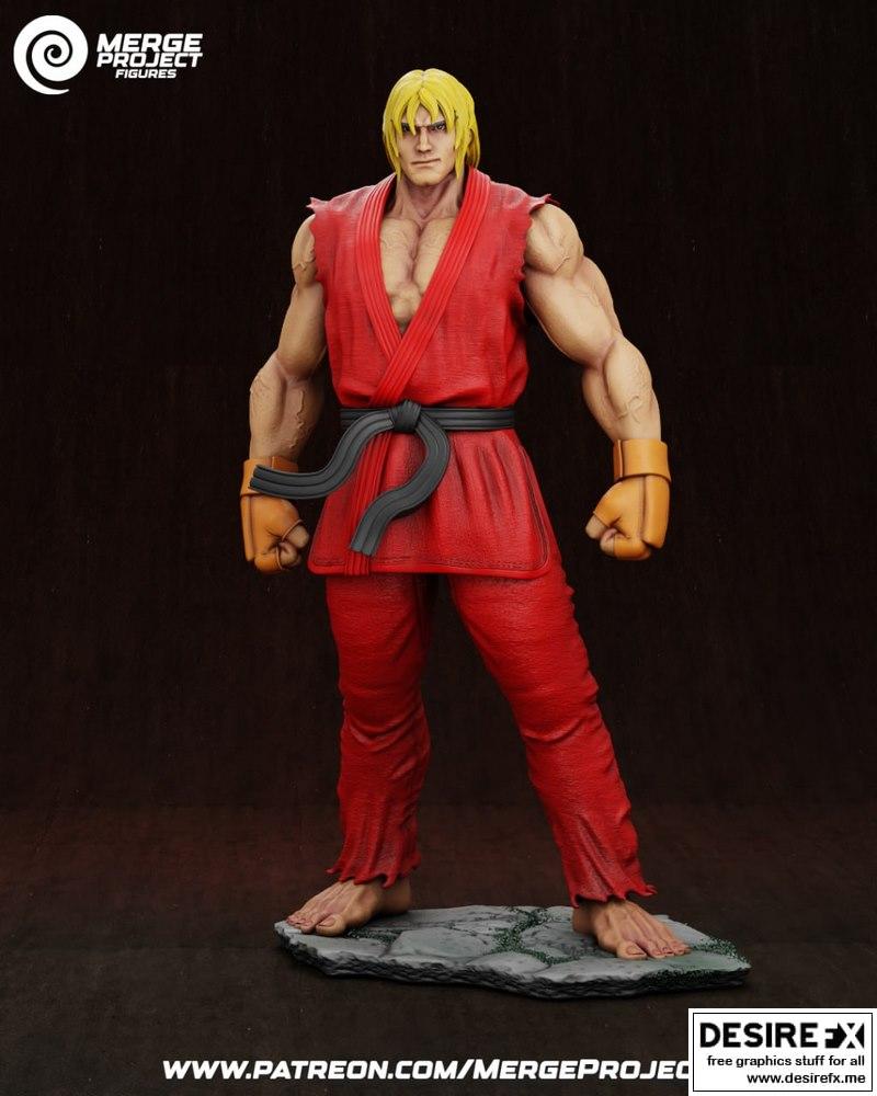 街霸肯角色3D打印模型|Merge Project Figures – Street Fighter – Ken – 3D Print Model