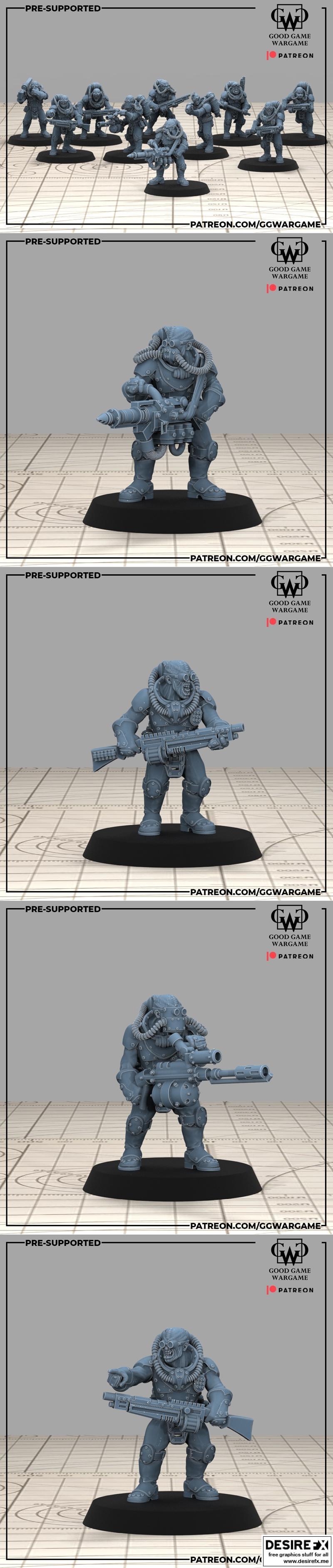 佳作战棋-变种人-3D打印模型|Good Game Wargame – Mutants – 3D Print Model STL