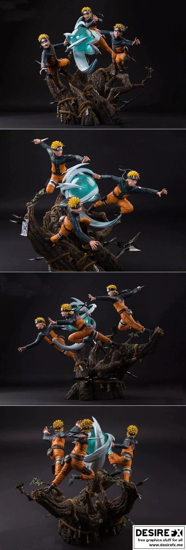 鸣人与分身术 3D打印模型|Naruto Uzumaki and Shadow Clones – 3D Print Model STL