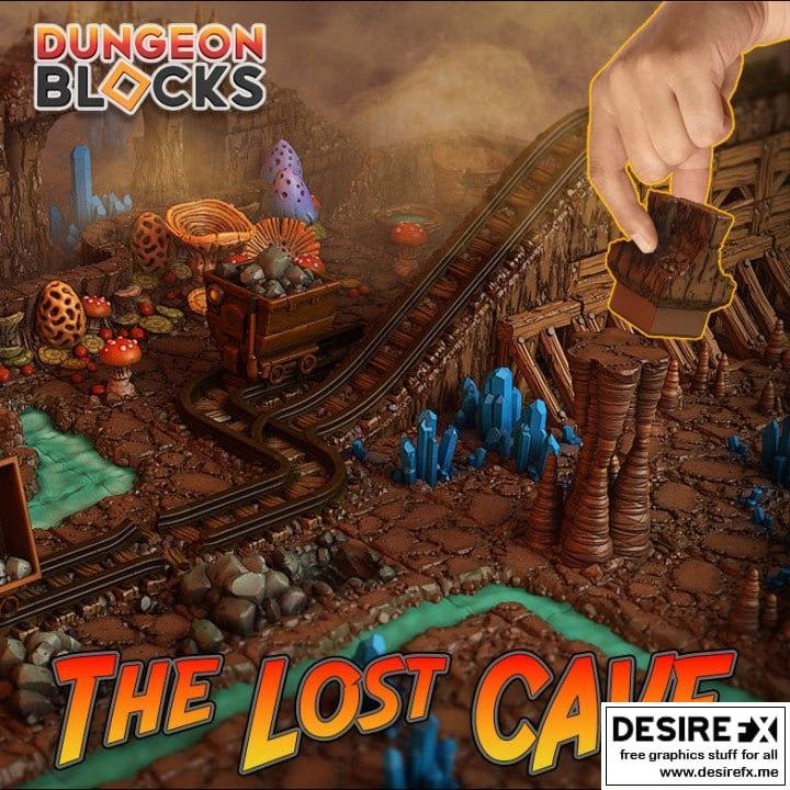 失落洞穴3D打印模型|Dungeon Blocks – The Lost Cave – 3D Print Model STL