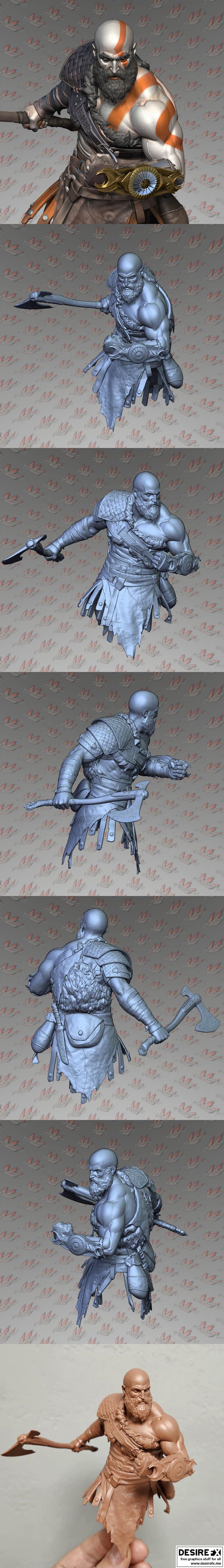 克雷多斯3D打印模型|Kratos Bust – 3D Print Model