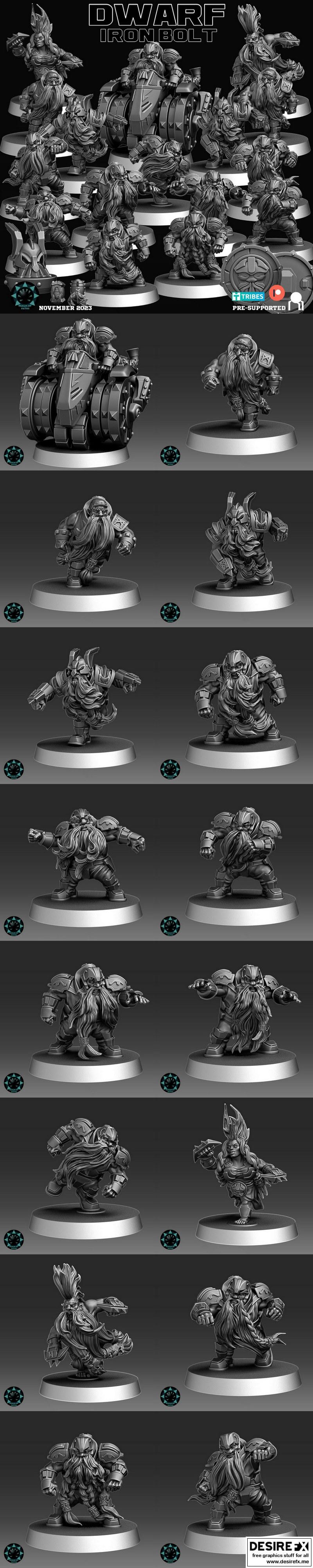 矮人铁钉——3D打印模型|Dwarf Iron Bolt – 3D Print Model