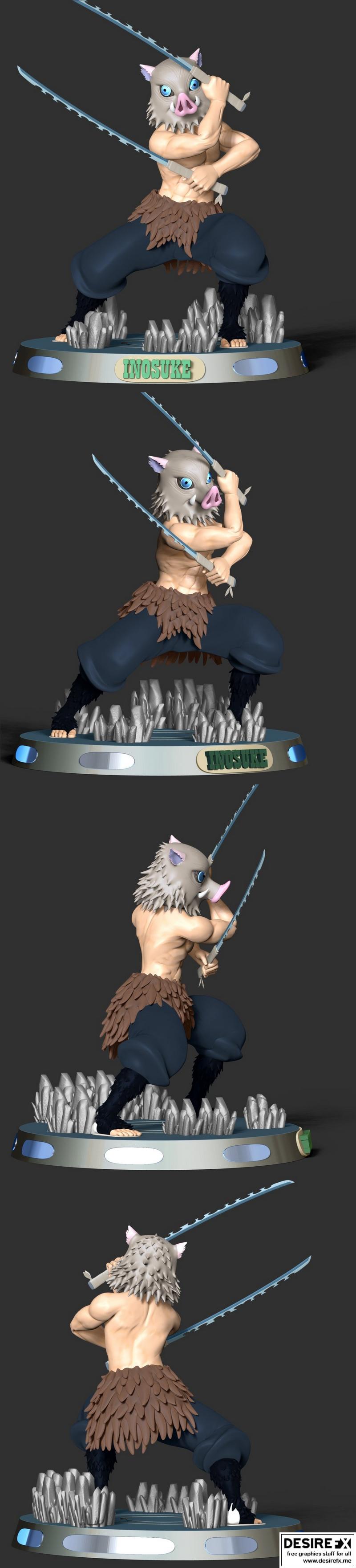 炭治郎与我妻善逸 3D打印模型|Inosuke Hashibira – Demon Slayer – 3D Print Model