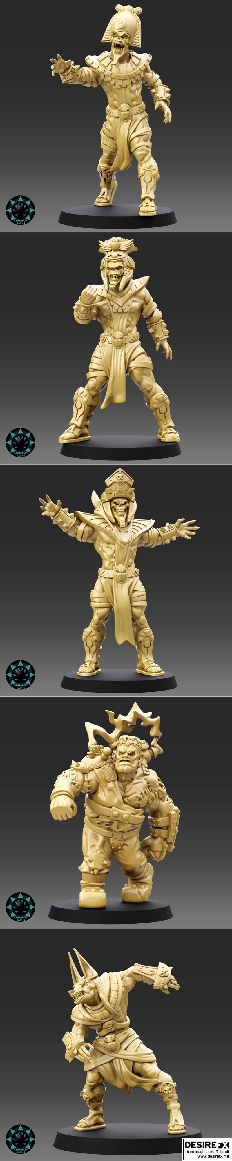 路径之域——死墓传说·星之玩家与甲虫们 3D打印模型|Realm of Paths – Tomb Undead – Star Players and The Beetles – Fantasy Football – 3D Print Model STL