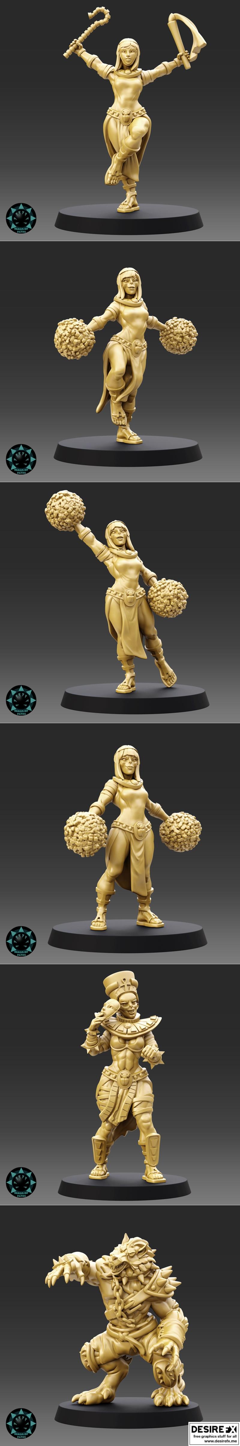 路径之域——死墓传说·星之玩家与甲虫们 3D打印模型|Realm of Paths – Tomb Undead – Star Players and The Beetles – Fantasy Football – 3D Print Model STL