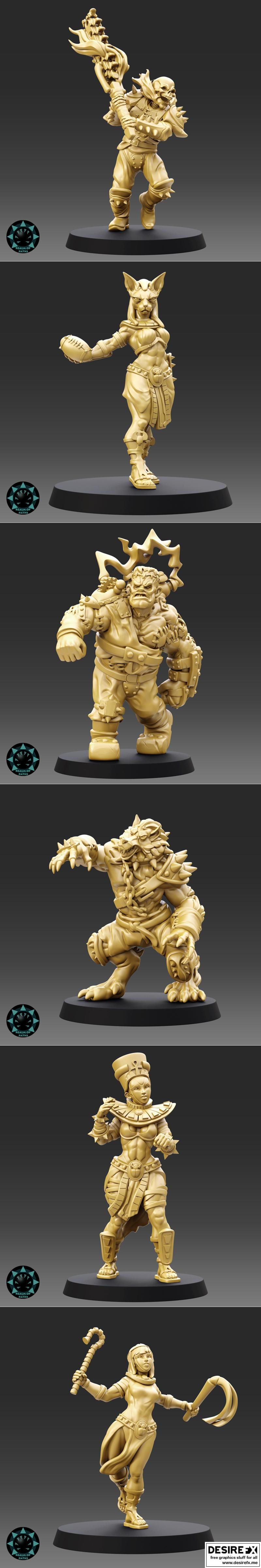 路径之域——死墓传说·星之玩家与甲虫们 3D打印模型|Realm of Paths – Tomb Undead – Star Players and The Beetles – Fantasy Football – 3D Print Model STL