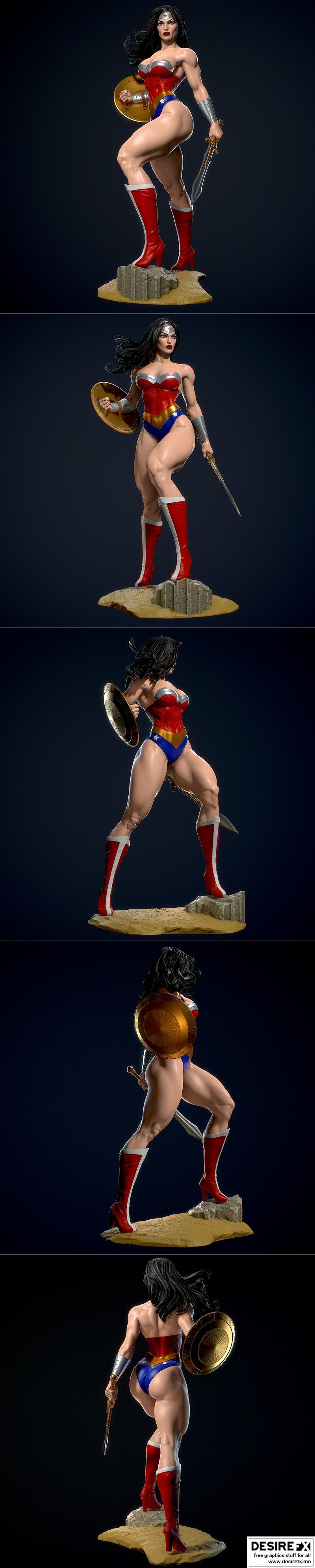yan h工作室 - 女超人经典模型 - 3D打印雕塑|Yan H – Wonder Woman Classic – 3D Print Model STL