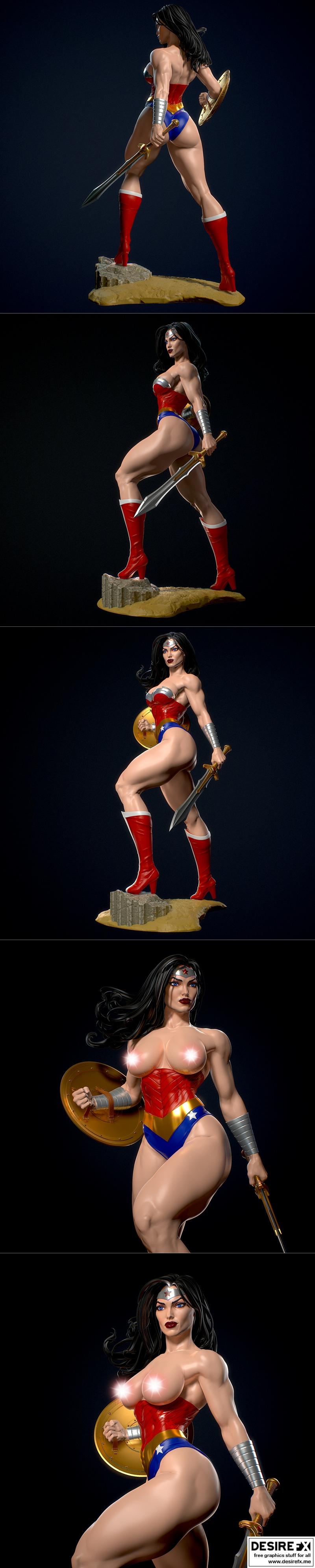 yan h工作室 - 女超人经典模型 - 3D打印雕塑|Yan H – Wonder Woman Classic – 3D Print Model STL
