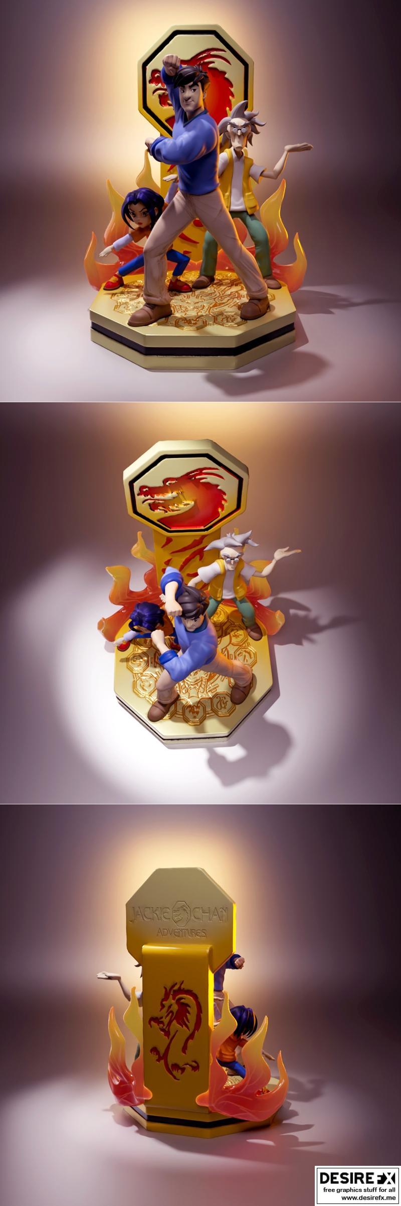 成龙 - 3D打印模型 - 成龙动作人物|Jackie Chan – 3D Print Model STL