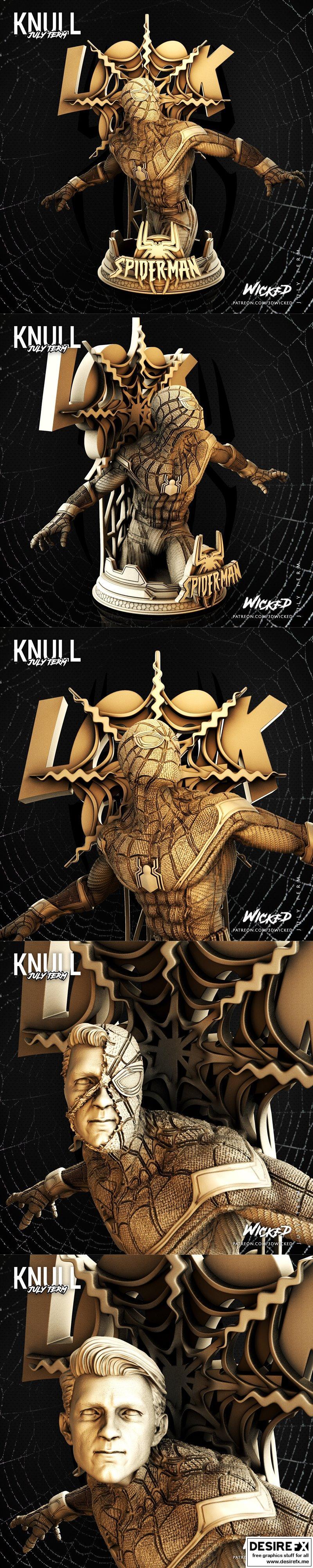 Wicked - 蜘蛛侠 3D打印模型|Wicked – Spiderman Bust – 3D Print Model STL