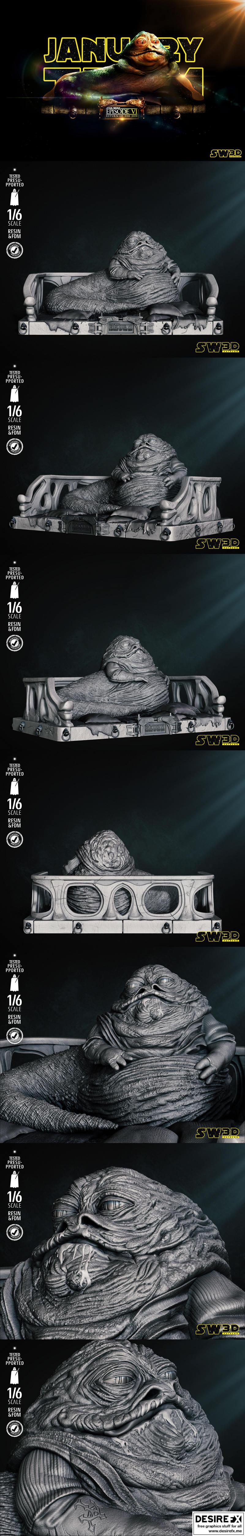 星球大战 疯狂鲍伯 3D打印模型|Star Wars – Jabba Sculpture – 3D Print Model