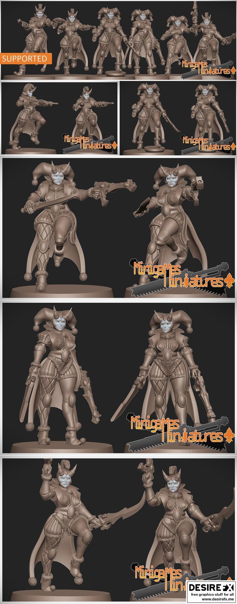 2024年小剧场动漫哈里根人3D打印模型|Minigames Miniatures – Harlequins Anime Figurines January 2024 – 3D Print Model STL