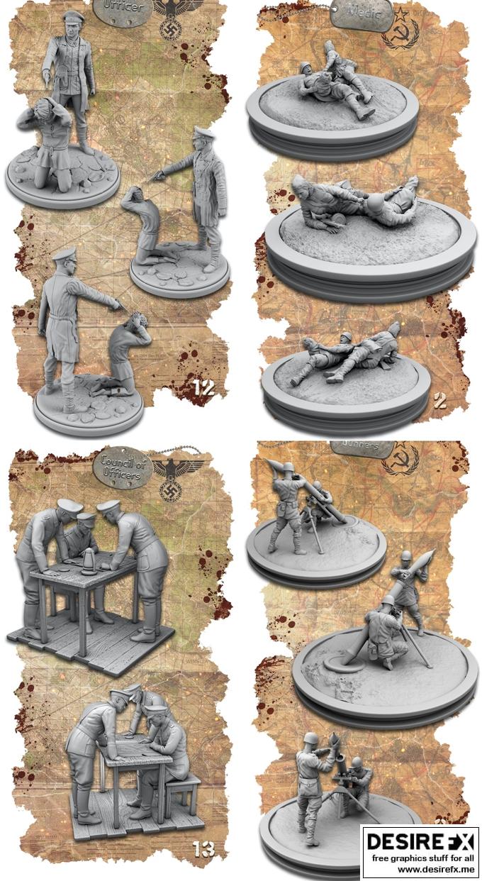德国与苏联士兵 1941-1945 3D打印模型|Soldiers of Germany and the Soviet Union 1941-1945 – 3D Print Model STL
